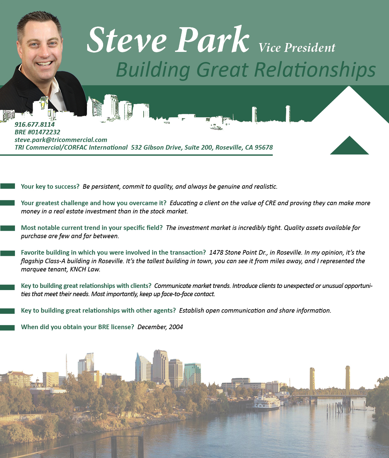 Agent Spotlight Steve Park TRI Commercial Real Estate Services